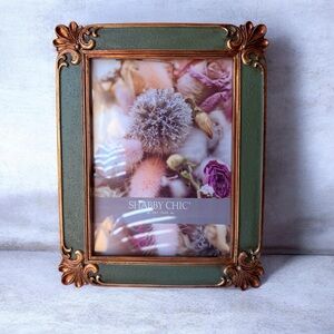 Shabby Chic Green and Gold Ornate Decorative Picture Frame